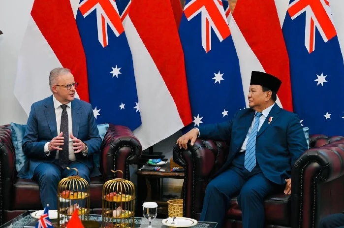 Prabowo Ajak Australia Investasi di Hilirisasi Mineral Kritis Indonesia Presiden RI, Prabowo Subianto dalam pertemuan dengan Perdana Menteri Australia Anthony Albanese di Istana Merdeka, Jakarta, Jumat (6/2/2026).