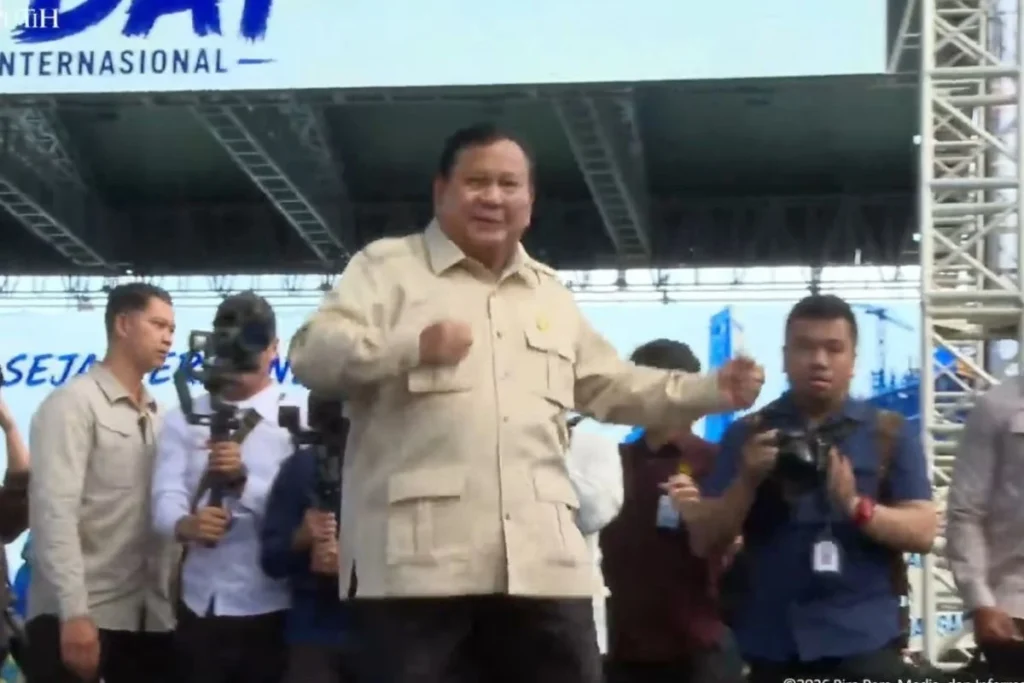 Presiden RI, Prabowo Subianto saat menghadiri Hari Buruh 2026.